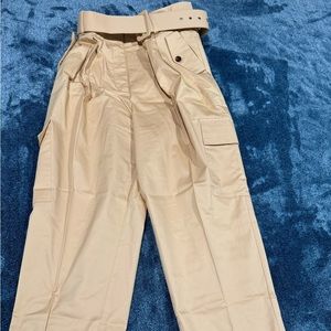Belted Cropped Cargo Pant Kaki color size 14